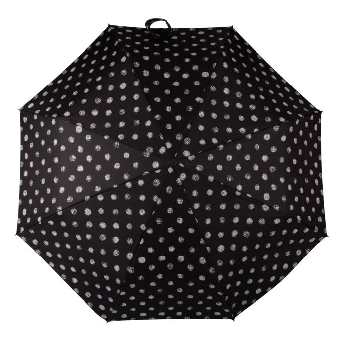 totes® X-TRA STRONG Auto Open/Close B&W Stitched Dots Print Umbrella (3 Section) Extra Image 2